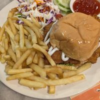 Chicken chop burger (vegetarian) at Forever Cafe - 啡你寞属 in Segamat