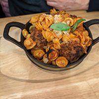 Meatball pasta at Virtuous Pie in Cologne