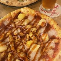 Hawaiian and strangers wings pizzas   at Virtuous Pie in Cologne