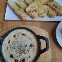 Kale Artichoke Dip, Garlic Focaccia at Virtuous Pie in Cologne