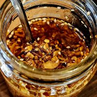 this chilli crisp is fantastic at Sarnies カフェ Sukhumvit in Bangkok