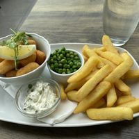 Scampi n chips   at The Glass Box in Clevedon