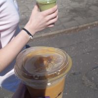 Takeaway iced coconut latte at EH9 Espresso in Dundee