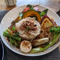 Rice with many vegetable and a demi-glace sauce. at Tamamonosha - たまもの舎 in Musashino