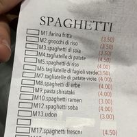 Pasta choices  at Little Lamb Bernina in Milan