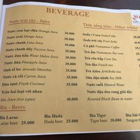 Menú   at Chay Corner  in Hoi An