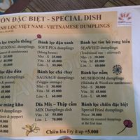 Dumplings menu at Chay Corner  in Hoi An