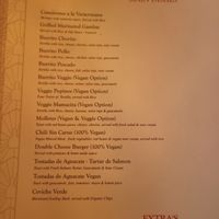 Menu at Wallen in Brussels