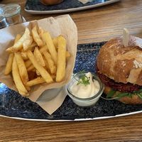 Vegan burger  at Schlossgarten Café Restaurant Bar in Murnau