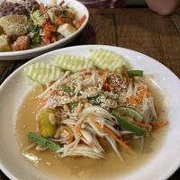 Papaya saladd  at La Carotte Qui Rit in Surat Thani