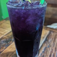 Butterfly pea tea at La Carotte Qui Rit in Surat Thani