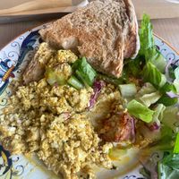 Half eaten tofu scramble which was really yummy  at Sociale in Riyadh