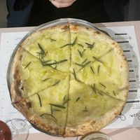 Potato pizza modified to be vegan  at IL LOCALE in Aarhus