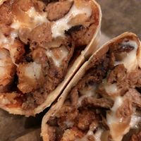 Vegan chubsteak wrap - amazing! at Tattooed Mom in Philadelphia