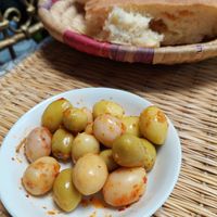 Quality bread + local olives! at Restaurant Baraka - البركة  in Meknes