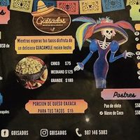 Spanish menu  at Guisados in Cozumel