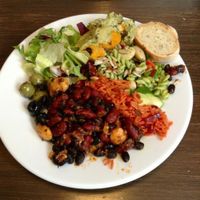 A delicious meal that I ate today with my grandpa. Both loved it :) the Mexican beans were especially nice! at Cafe Veganissimo in Helsinki