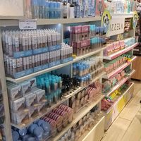 Many vegan products from Vizzela and Miss Lary brands, near the entrance of the store at Loretta Farma & Beauty in Sao Paulo