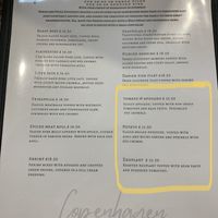 Check the yellow box for vegan lunch items. They have a separate dinner menu. #Veganuary at Copenhagen European Kitchen & Bakery in Katy