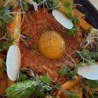 House made rigatoni ( that’s a tomato not an egg )  #Veganuary at Cítricos in Bay Lake