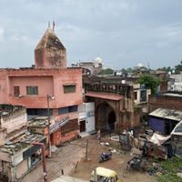 On the rooftop-bar you can see parts of the Taj Mahal.  at Shankara Vegis in Agra