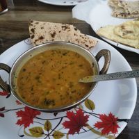 Dal with chapati and nan at Shankara Vegis in Agra