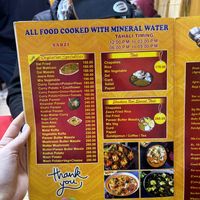 Menu  at Shankara Vegis in Agra