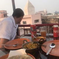 Yummy Vegan Dal masala, alloo ghobi and garlic naan  at Shankara Vegis in Agra