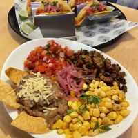 Rice bowl and vegan tacos   at Tacoholics in Boquete