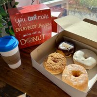 Clockwise from Top Left: Ferrero Rocher, London Fog, Bloomer's Glazed, Biscoff Crunch  at bloomer's in Burlington