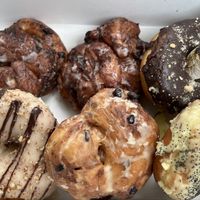 Apple Fritters, S’mores, Pecan caramel, Lemon Blueberry Fritter, Lemon poppyseed    at bloomer's in Burlington