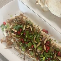 Hummus platter with flat bread  at Anokhi Cafe in Jaipur
