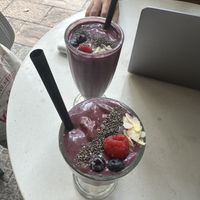 Açai smoothie with vegan protein and I also love adding peanut butter to it!  at Casette in Dubai