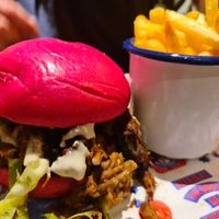 Shroom burger at BrewDog Pentridge in Coburg