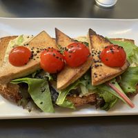 Smoked tofu toast  at Mala Leche in Malaga