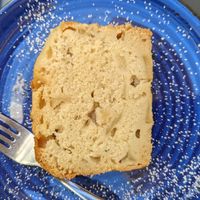 Pear cake at Mala Leche in Malaga