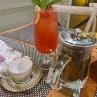 Mint tea and mocktail at Giggling Squid in Harrogate