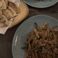 Drunken noodle & roti   at Giggling Squid in Harrogate