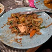 Vegetable drunken noodles (with added tofu) at Giggling Squid in Harrogate