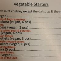 Starters at Indian Royal Spicy in Brussels