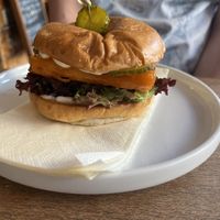 Crispy Buffalo tofu burger from specials menu  at Nooch Bar and Kitchen in Stirling