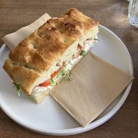 Pesto and cream cheeze ciabatta sandwich   at Nooch Bar and Kitchen in Stirling
