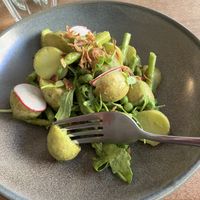 Asparagus and baby potatoes salad   at Nooch Bar and Kitchen in Stirling