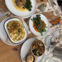Haggis neeps and tatties, Nooch Mac, asparagus with romesco and almond, fried mushrooms with gochujang mayo  at Nooch Bar and Kitchen in Stirling