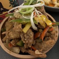 Crispy salt n pepper oyster mushrooms   at Nooch Bar and Kitchen in Stirling