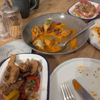 Salt and chilli Oyster mushrooms, romesco roasted cauliflower at Nooch Bar and Kitchen in Stirling