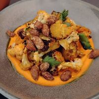 Roast cauliflower with romesco sauce and smoked almonds  at Nooch Bar and Kitchen in Stirling