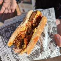 Vegan hotdog (half eaten🤣) at Apurabarriles in El Chorro