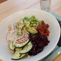 Poké with 2x Heura pb chickn at Healthy Poke in Malaga