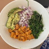 NOTSalmon poke bowl  at Healthy Poke in Malaga